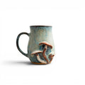 Teal/Cream/Tan Mushroom Mug