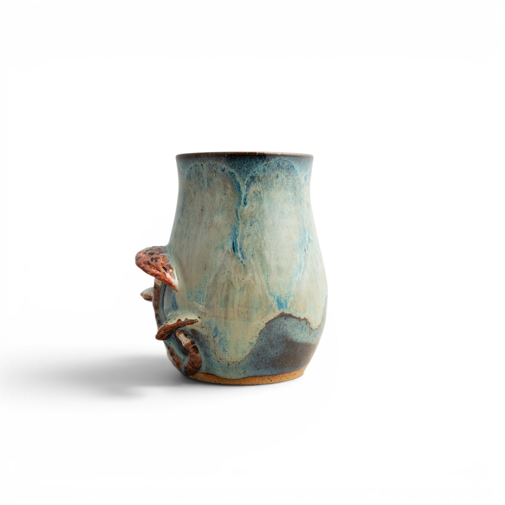 Teal/Cream/Tan Mushroom Mug