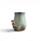 Teal/Cream/Tan Mushroom Mug