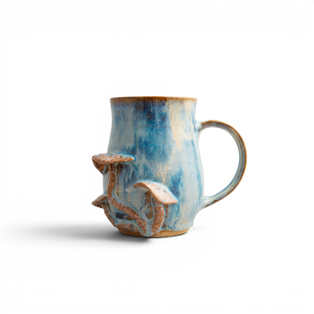 Blue Aster Mushroom Mug
